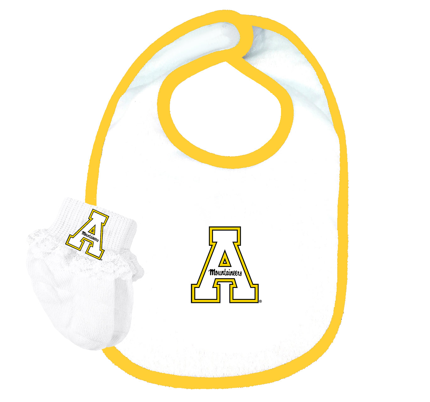 Appalachian State Mountaineers Baby Bib and Socks Set