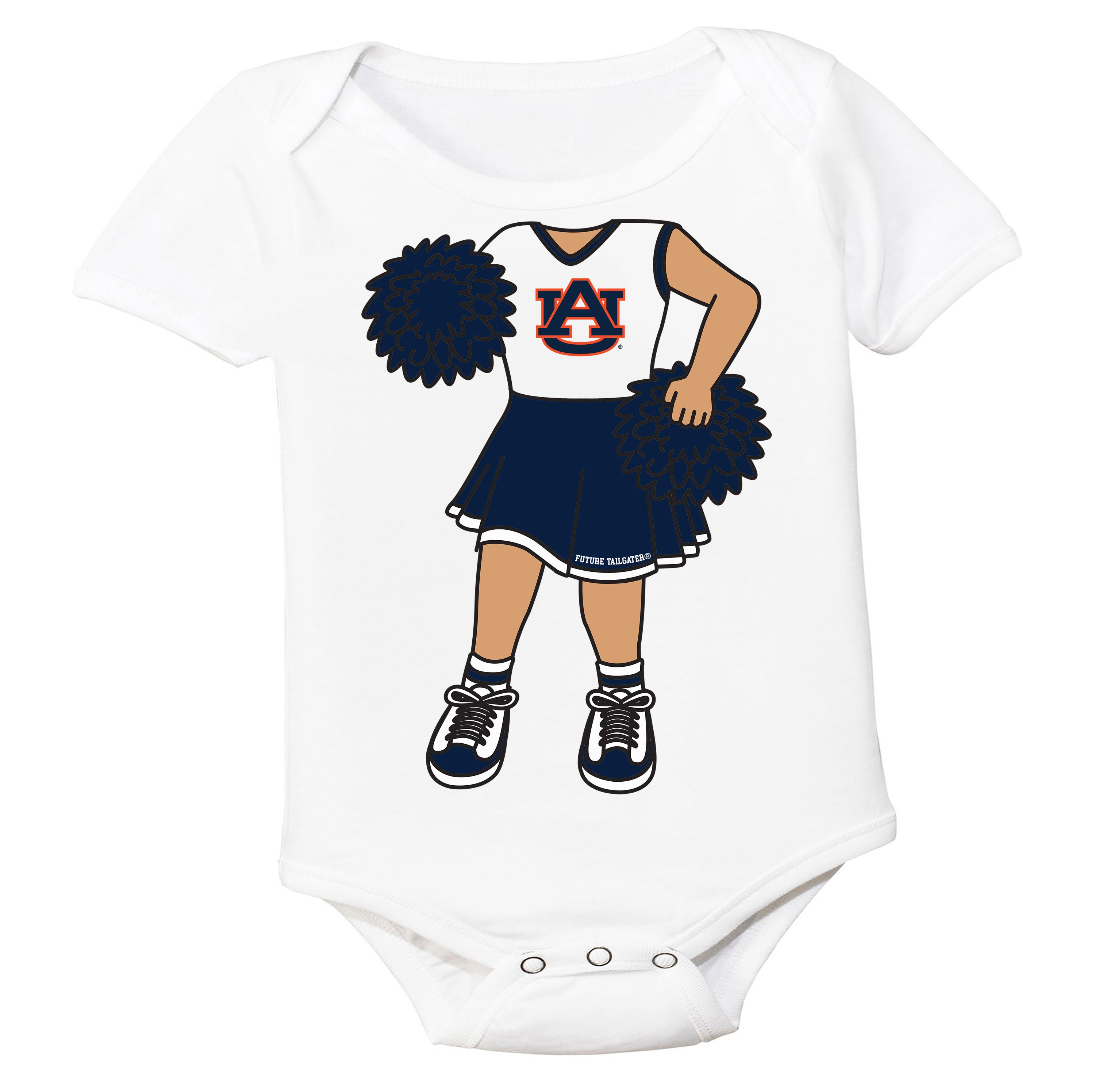 Auburn Tigers Heads Up! Cheerleader Baby Bodysuit