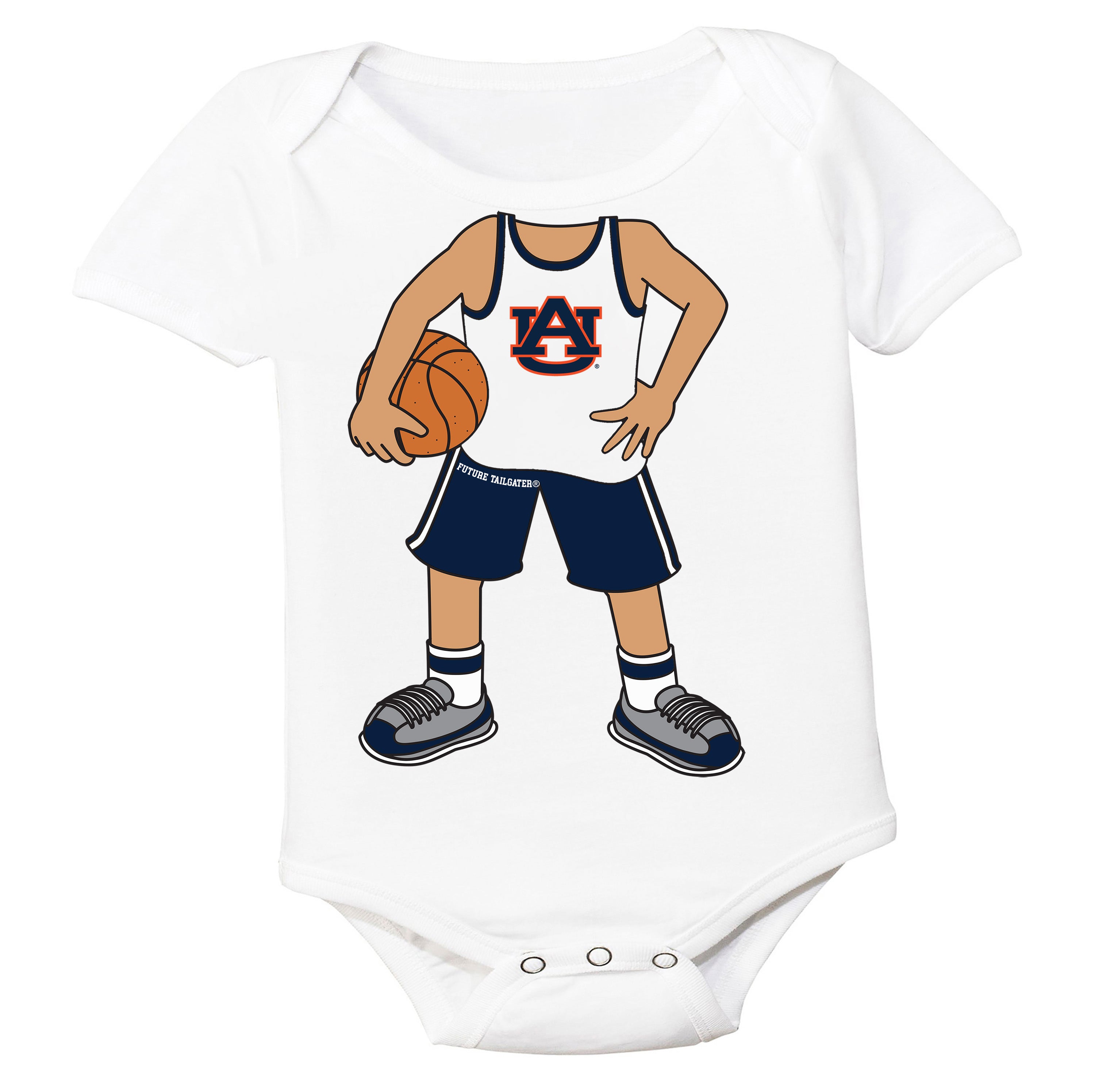 Auburn Tigers Heads Up! Basketball Player Baby Bodysuit