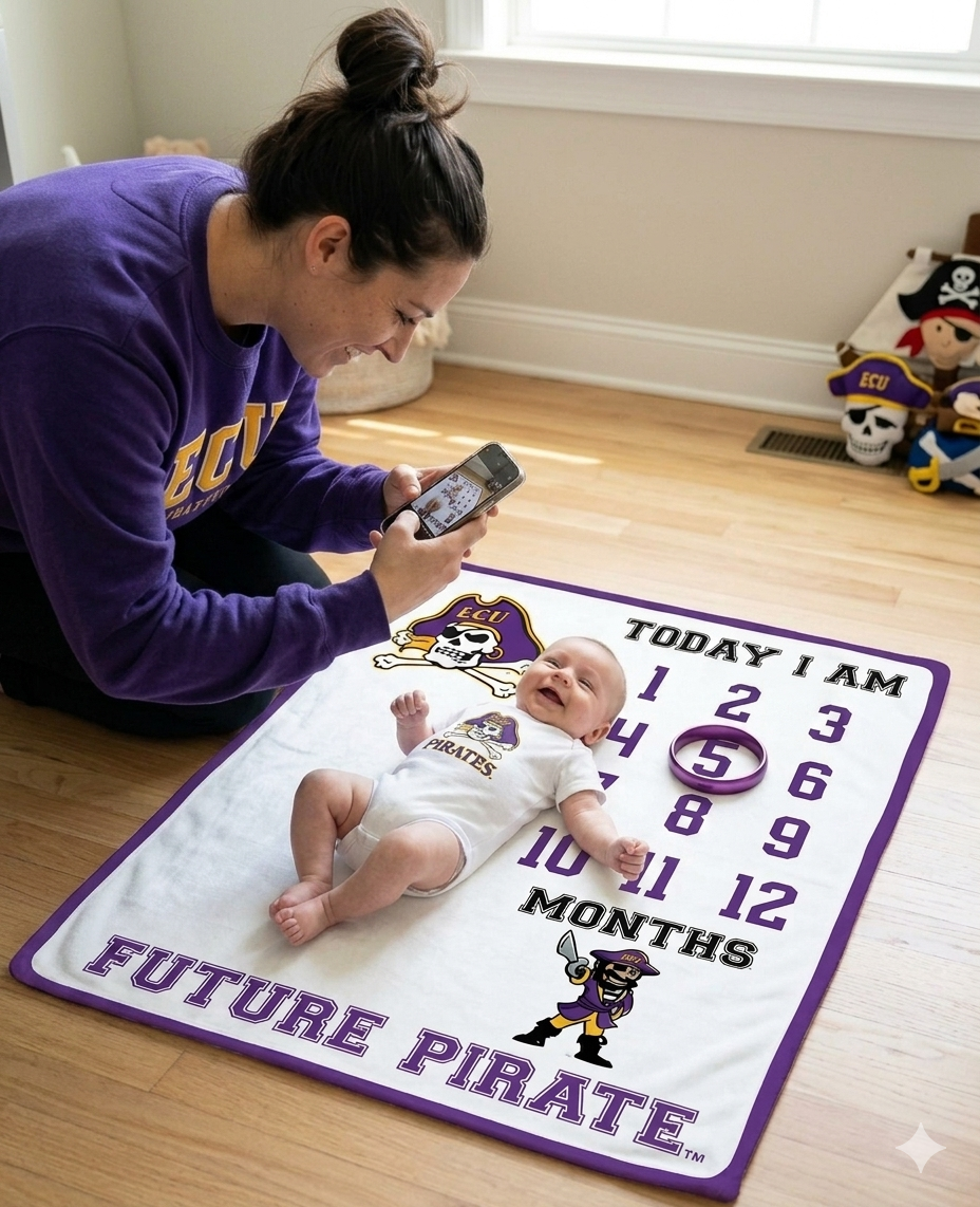 ECU Pirates Baby Milestone Blanket