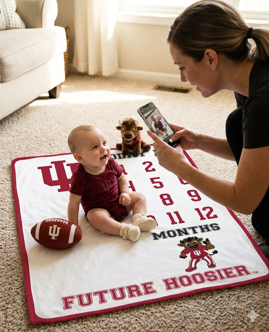 Indiana Hoosiers Baby Milestone Blanket