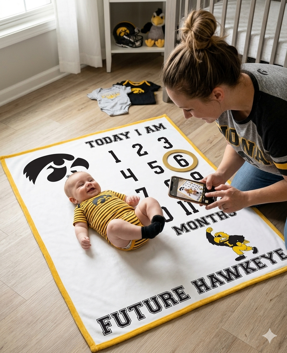 Iowa Hawkeyes Baby Milestone Blanket