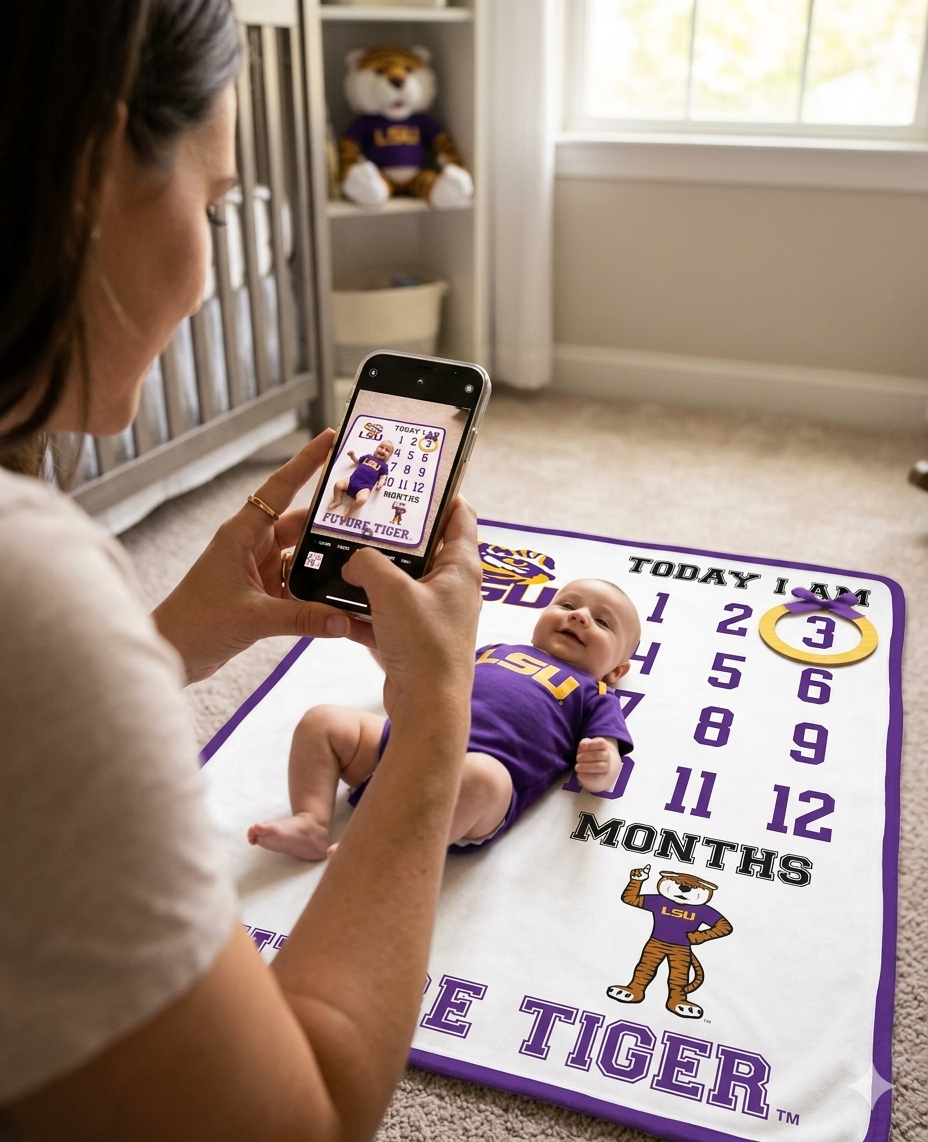 LSU Tigers Baby Milestone Blanket