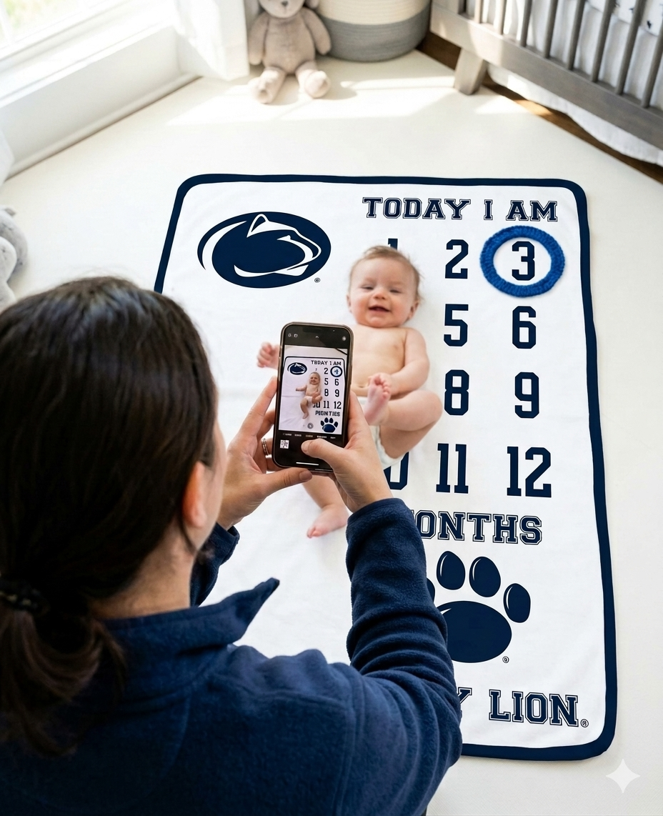 Penn State Nittany Lions Baby Milestone Blanket