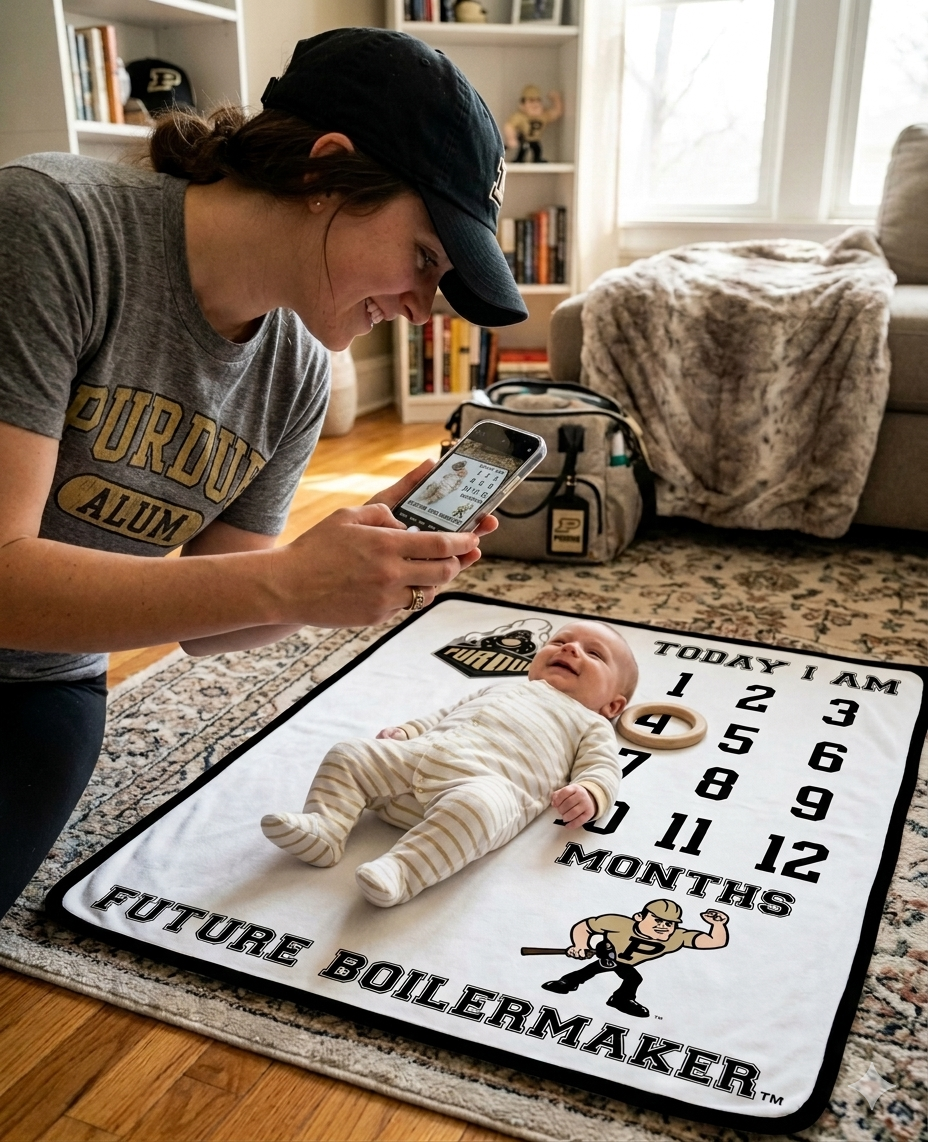 Purdue Boilermakers Baby Milestone Blanket