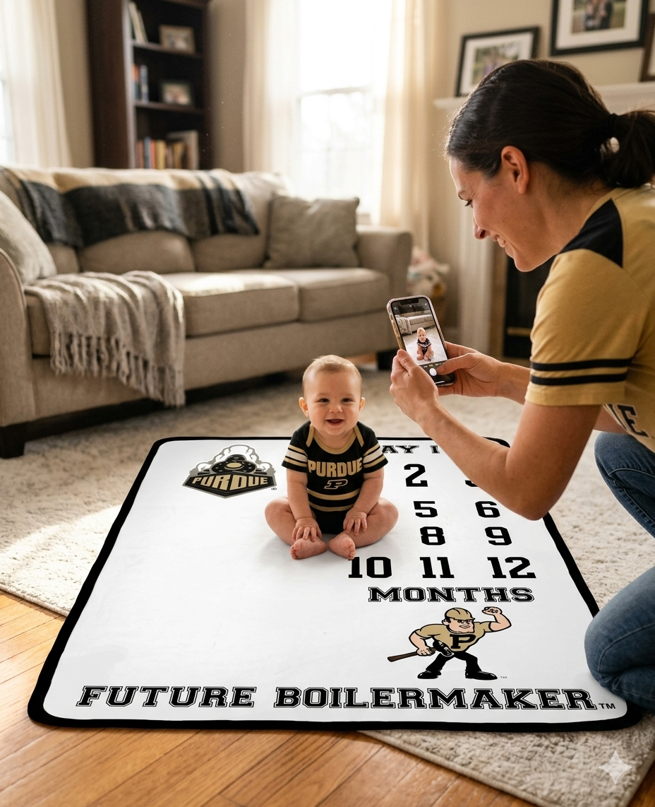 Purdue Boilermakers Baby Milestone Blanket