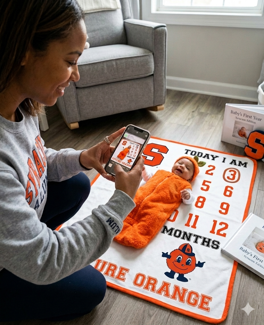 Syracuse Orange Baby Milestone Blanket