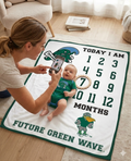 Tulane Green Wave Baby Milestone Blanket