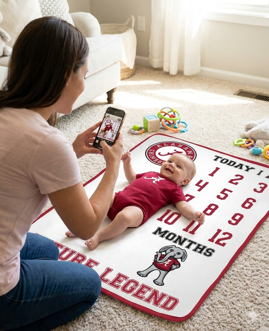 Alabama Crimson Tide Baby Milestone Blanket