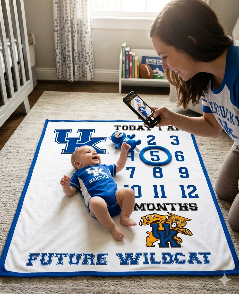 Kentucky Wildcats Baby Milestone Blanket