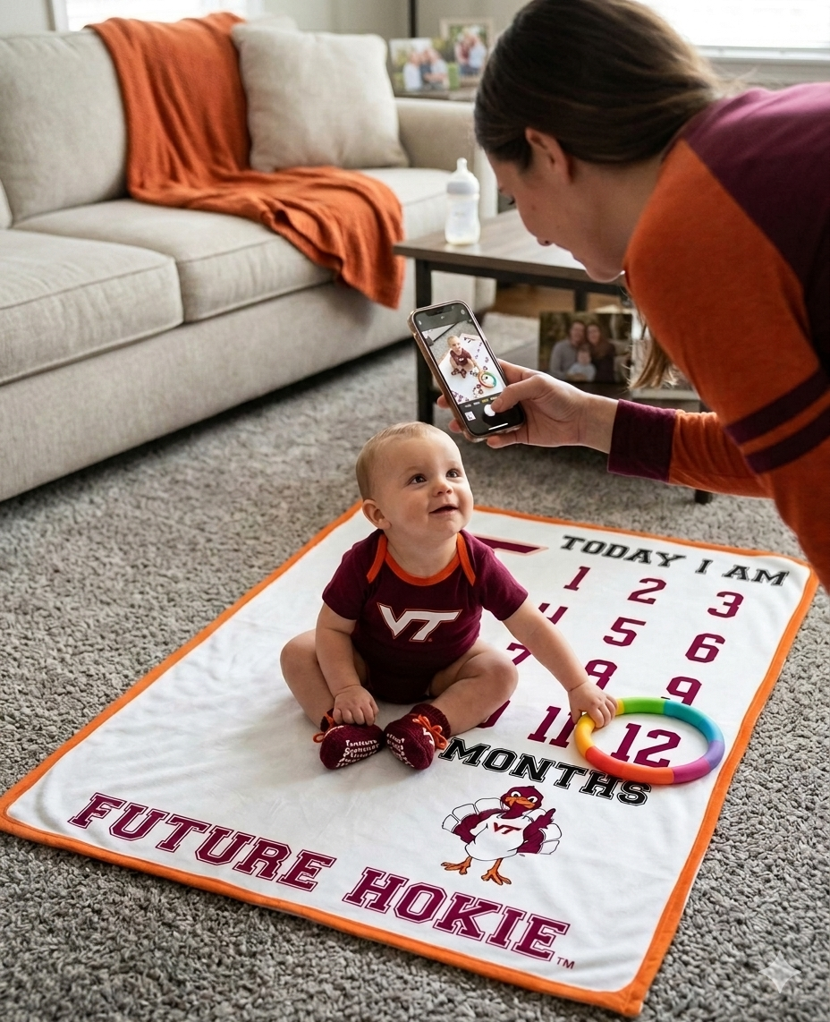 Virginia Tech Hokies Baby Milestone Blanket