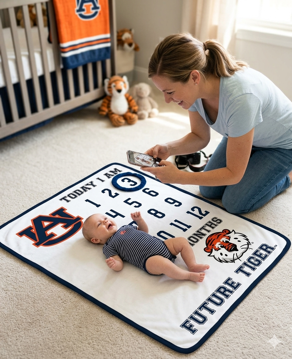 Auburn Tigers Baby Milestone Blanket