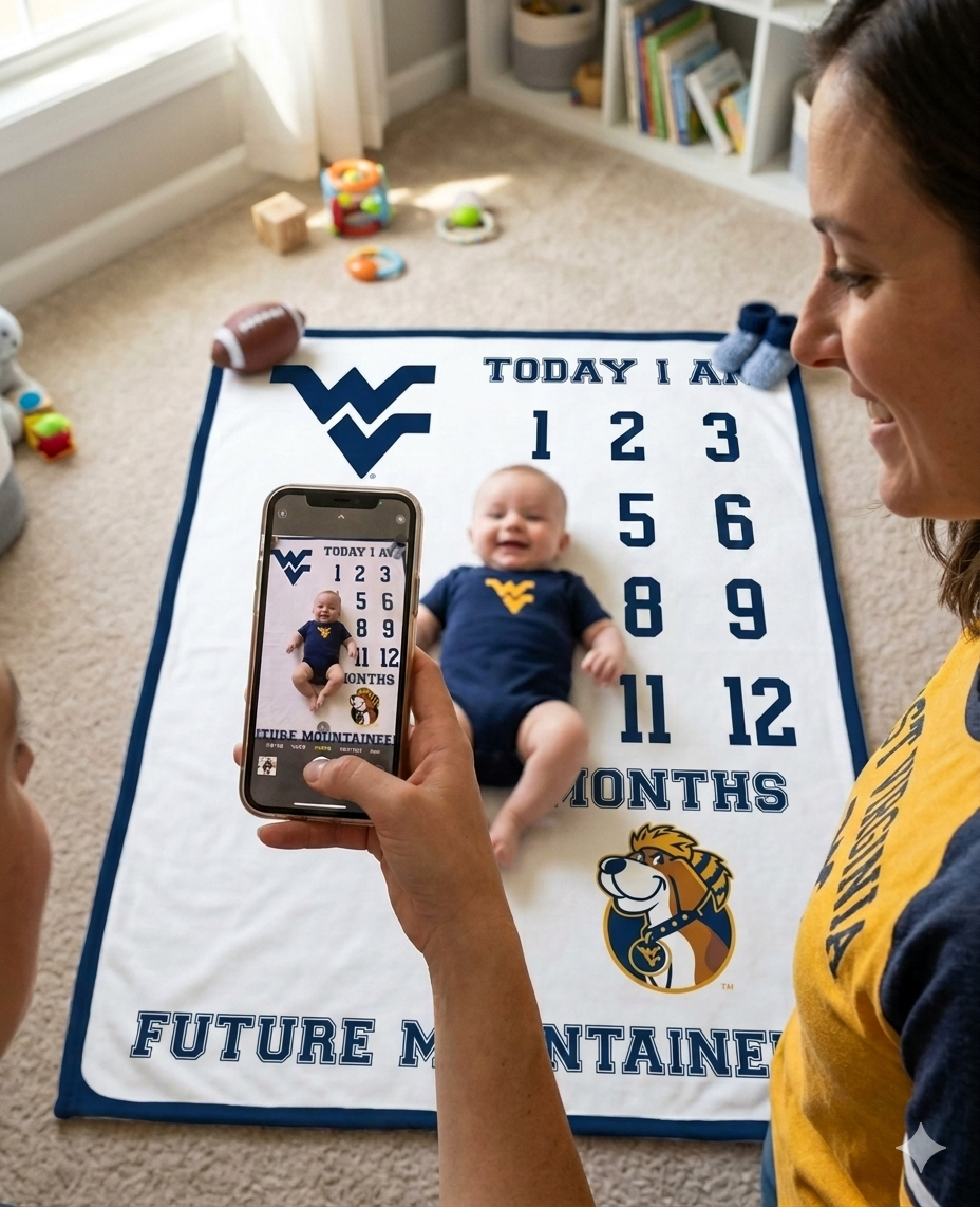 West Virginia Mountaineers Baby Milestone Blanket