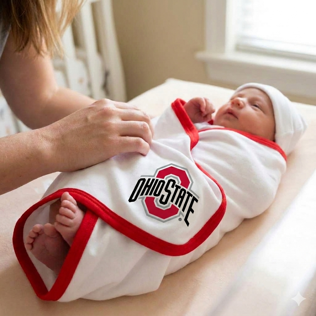 Ohio State Buckeyes Baby Receiving Blanket