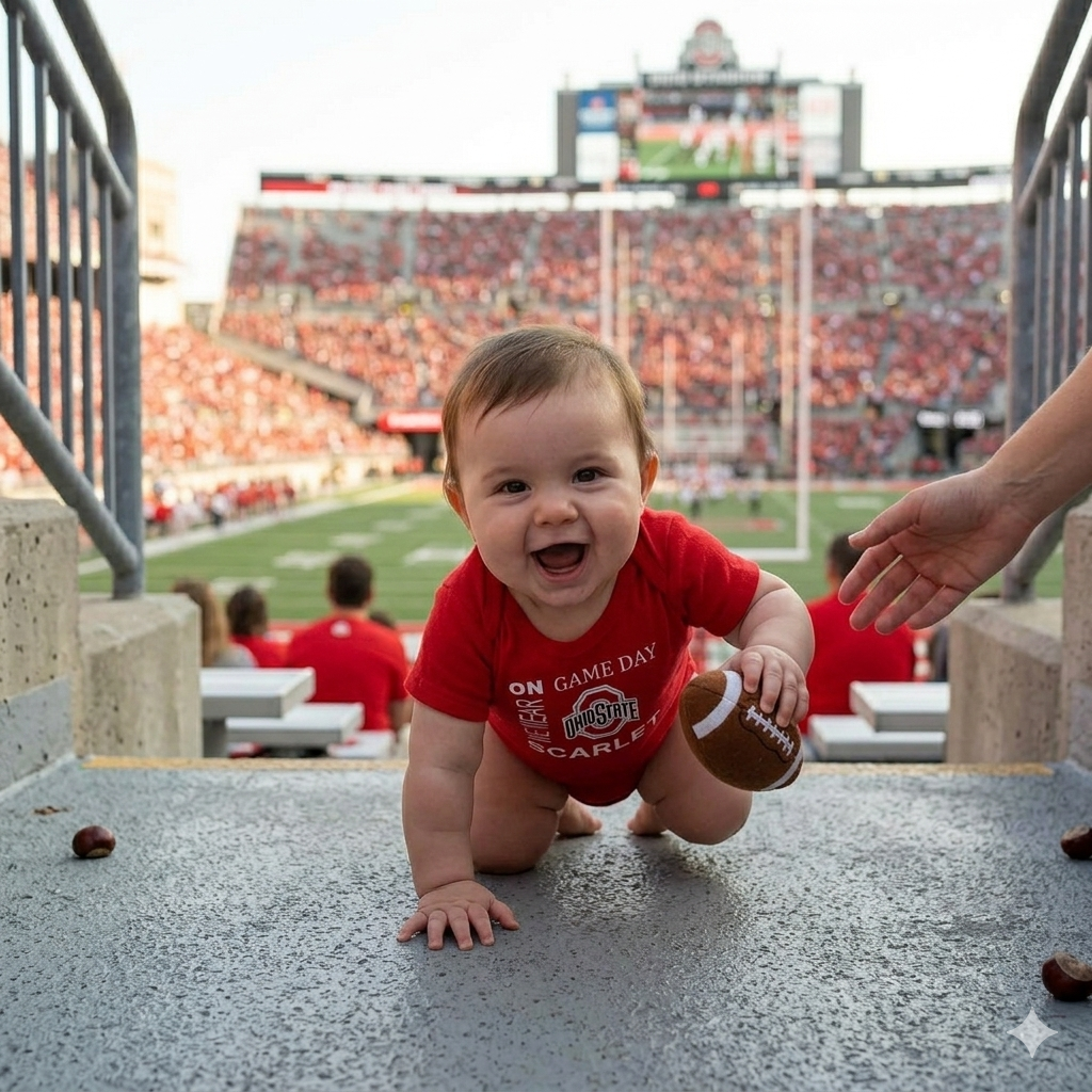 Ohio State Buckeyes On Game Day Baby Bodysuit