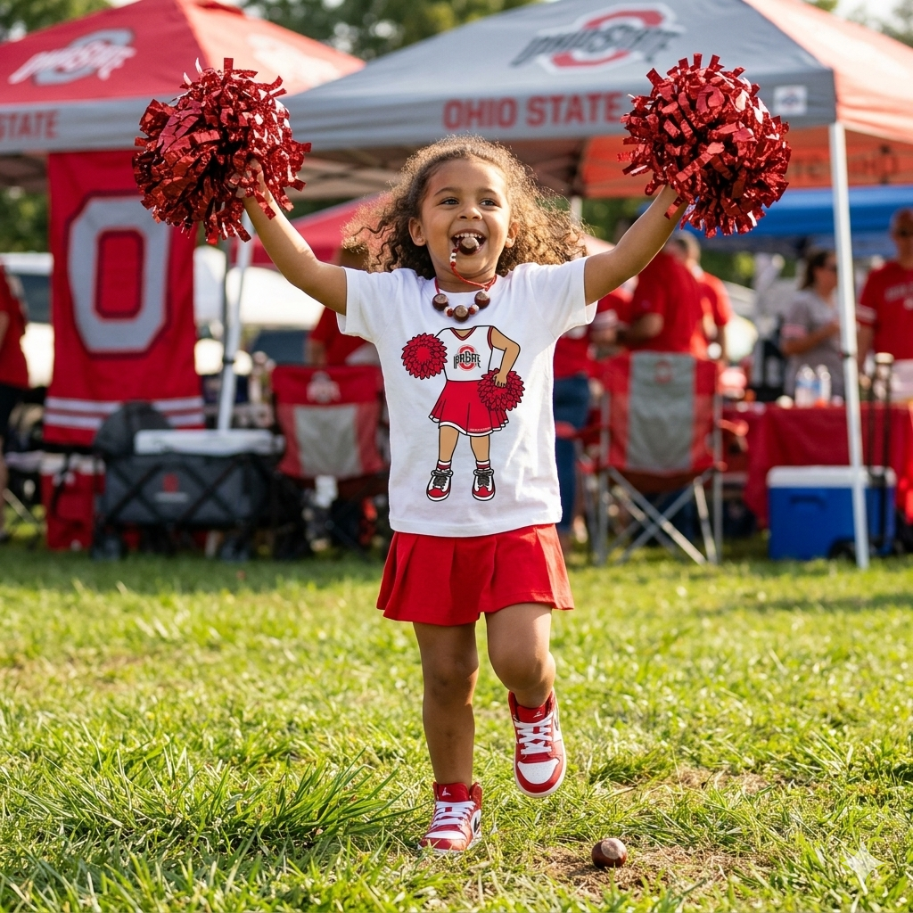 Ohio State Buckeyes Heads Up! Cheerleader Baby/Toddler/Youth T-Shirt