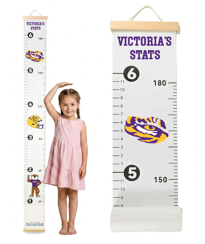 LSU Tigers Baby Height Growth Chart for Kids - Personalized