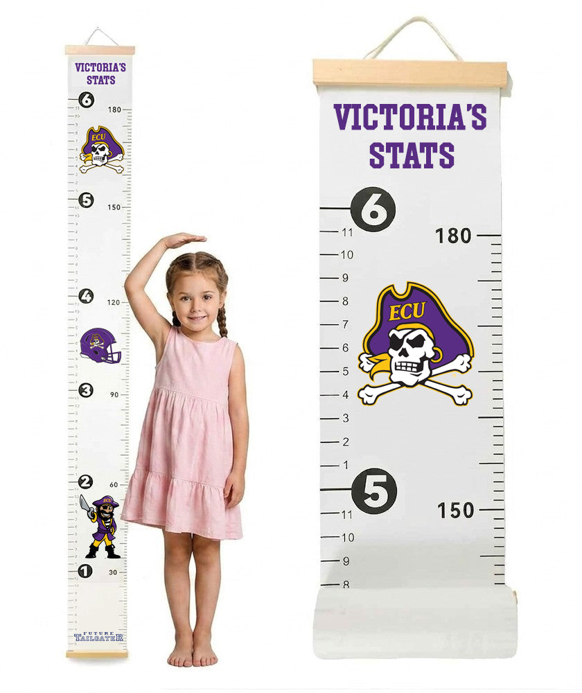 ECU Pirates East Carolina Baby Height Growth Chart for Kids - Personalized