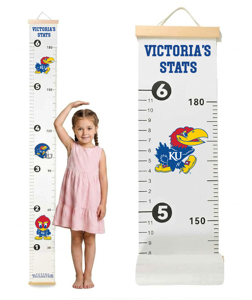 Kansas Jayhawks Baby Height Growth Chart for Kids - Personalized