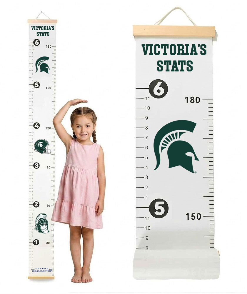 Michigan State Spartans Baby Height Growth Chart for Kids - Personalized