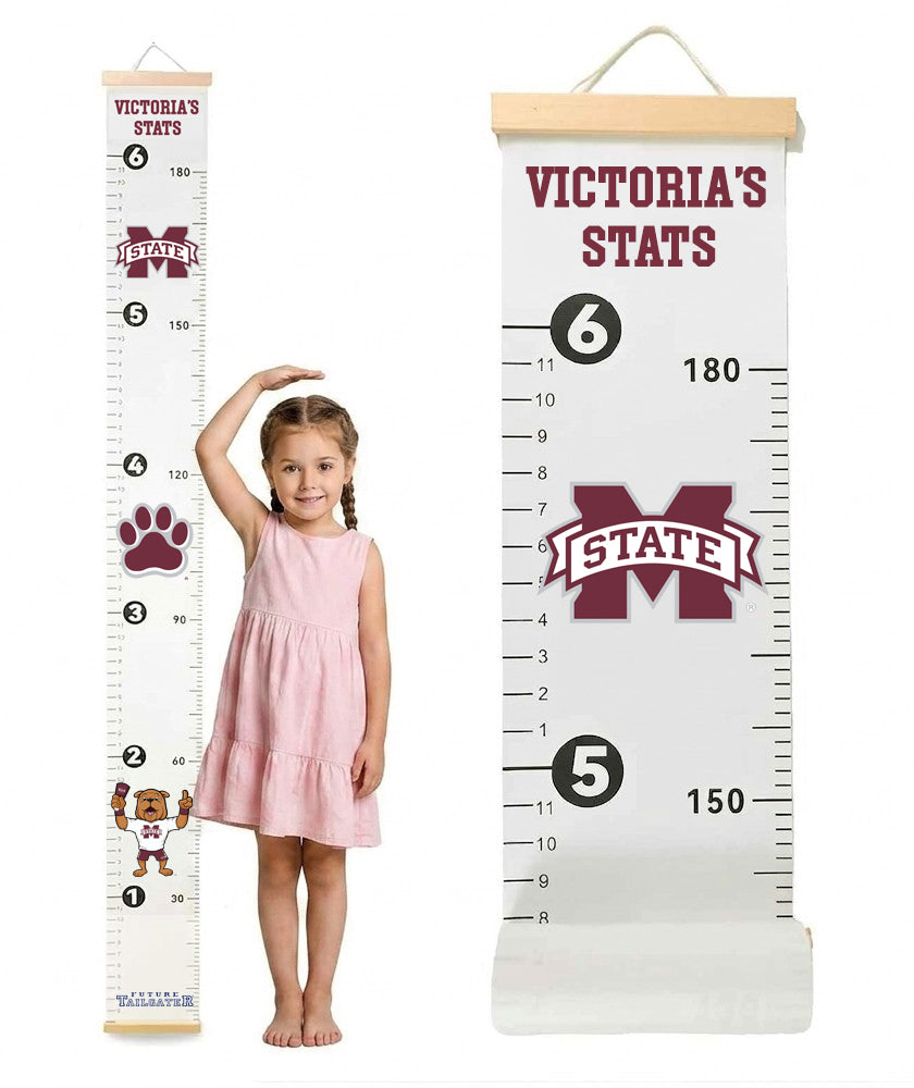 Mississippi State Bulldogs Baby Height Growth Chart for Kids - Personalized