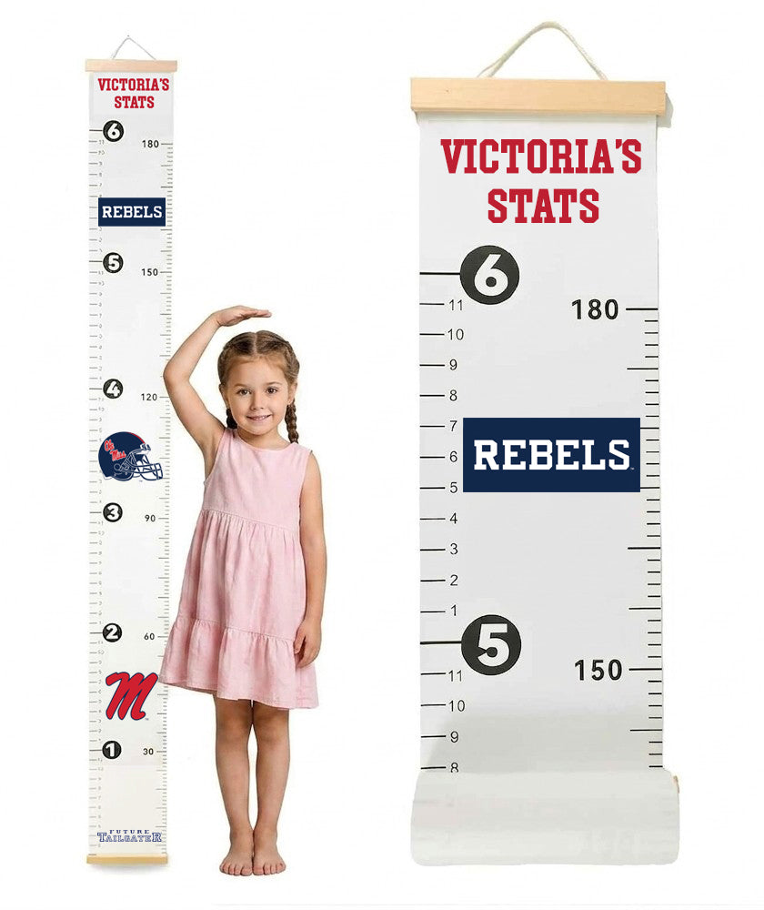Mississippi Ole Miss Rebels Baby Height Growth Chart for Kids - Personalized
