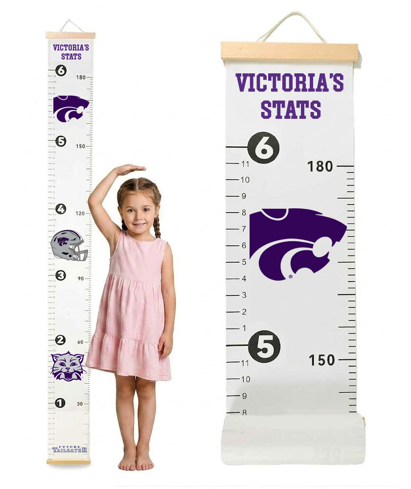 Kansas State Wildcats Baby Height Growth Chart for Kids - Personalized
