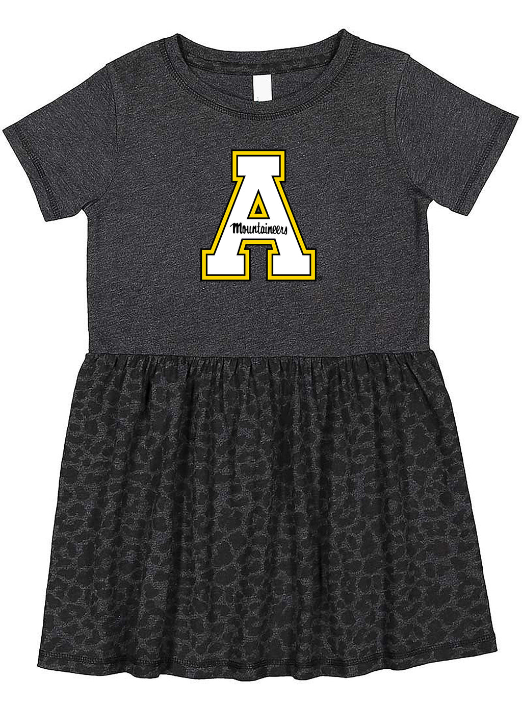 Appalachian State Mountaineers Toddler Dress - Smoke/Black Leopard