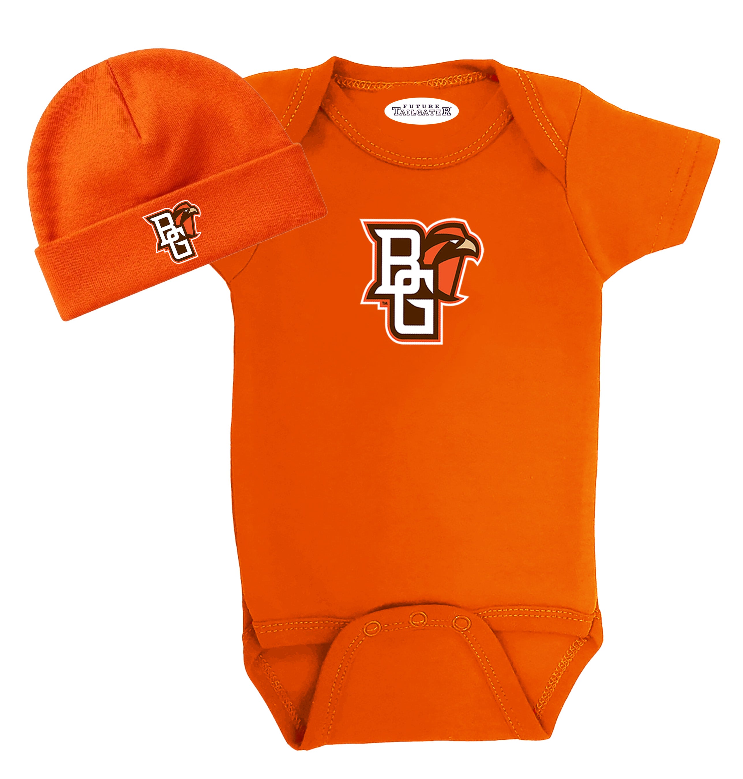 Bowling Green State Falcons LOGO Baby Onesie and Cap Set