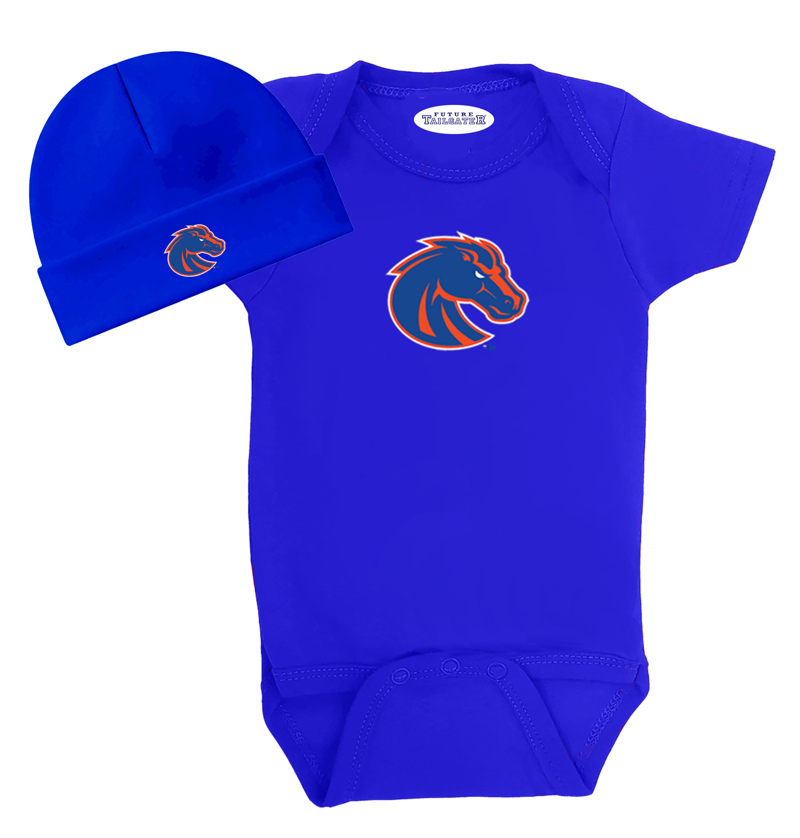 Boise State Broncos LOGO Baby Onesie and Cap Set