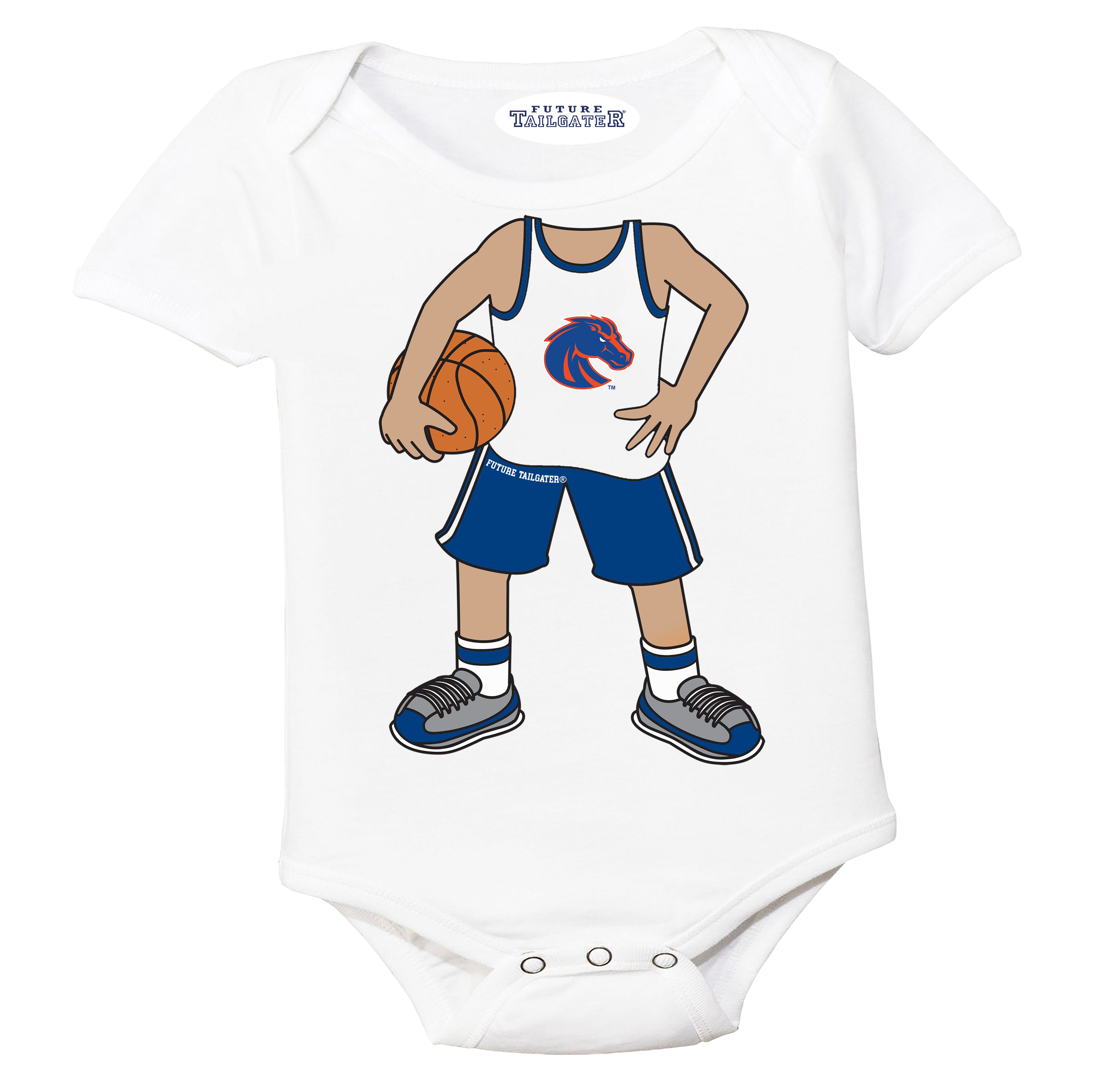 Boise State Broncos Heads Up! Basketball Player Baby Bodysuit