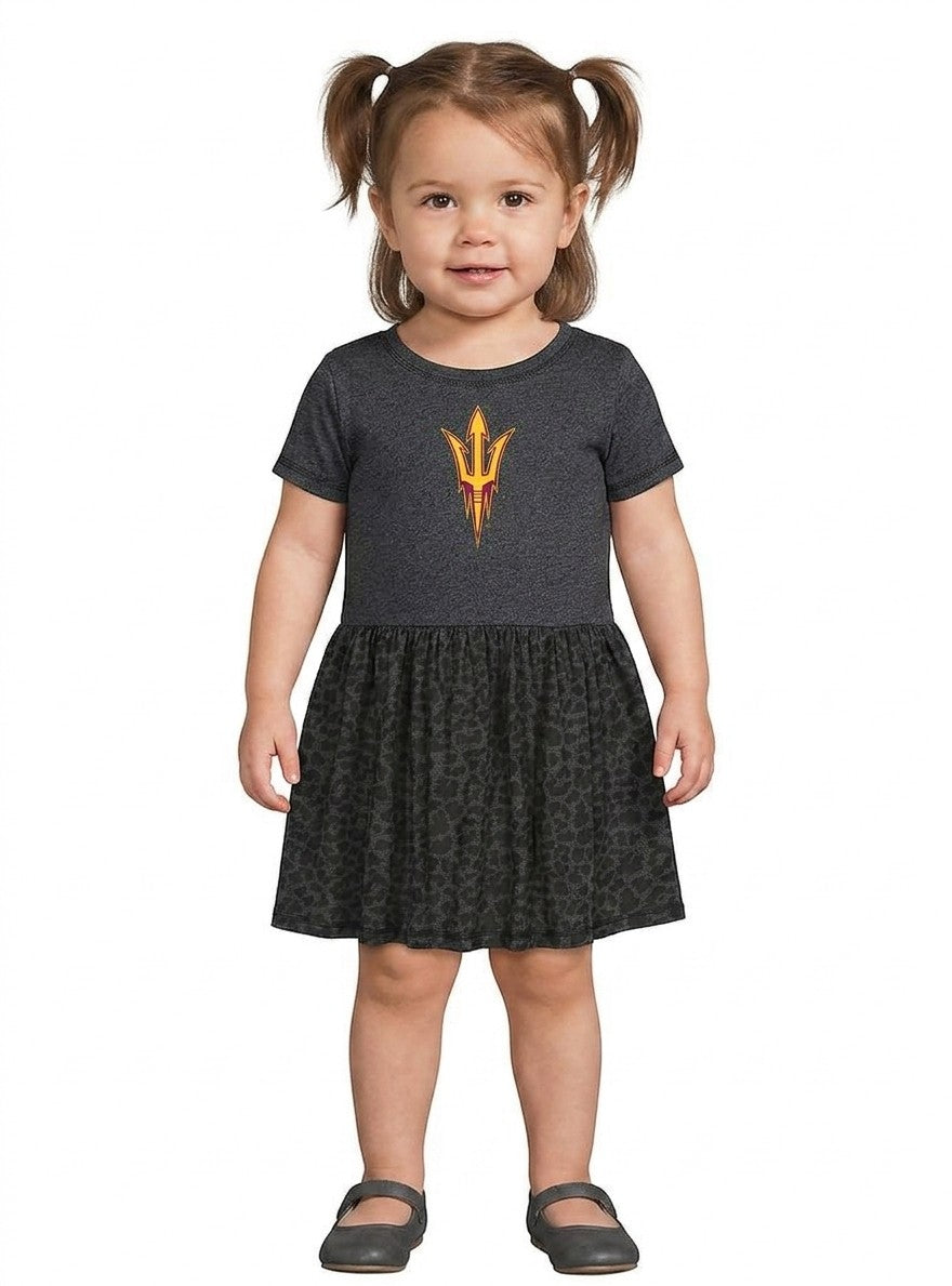 Arizona State Sun Devils Toddler Dress - Smoke/Black Leopard
