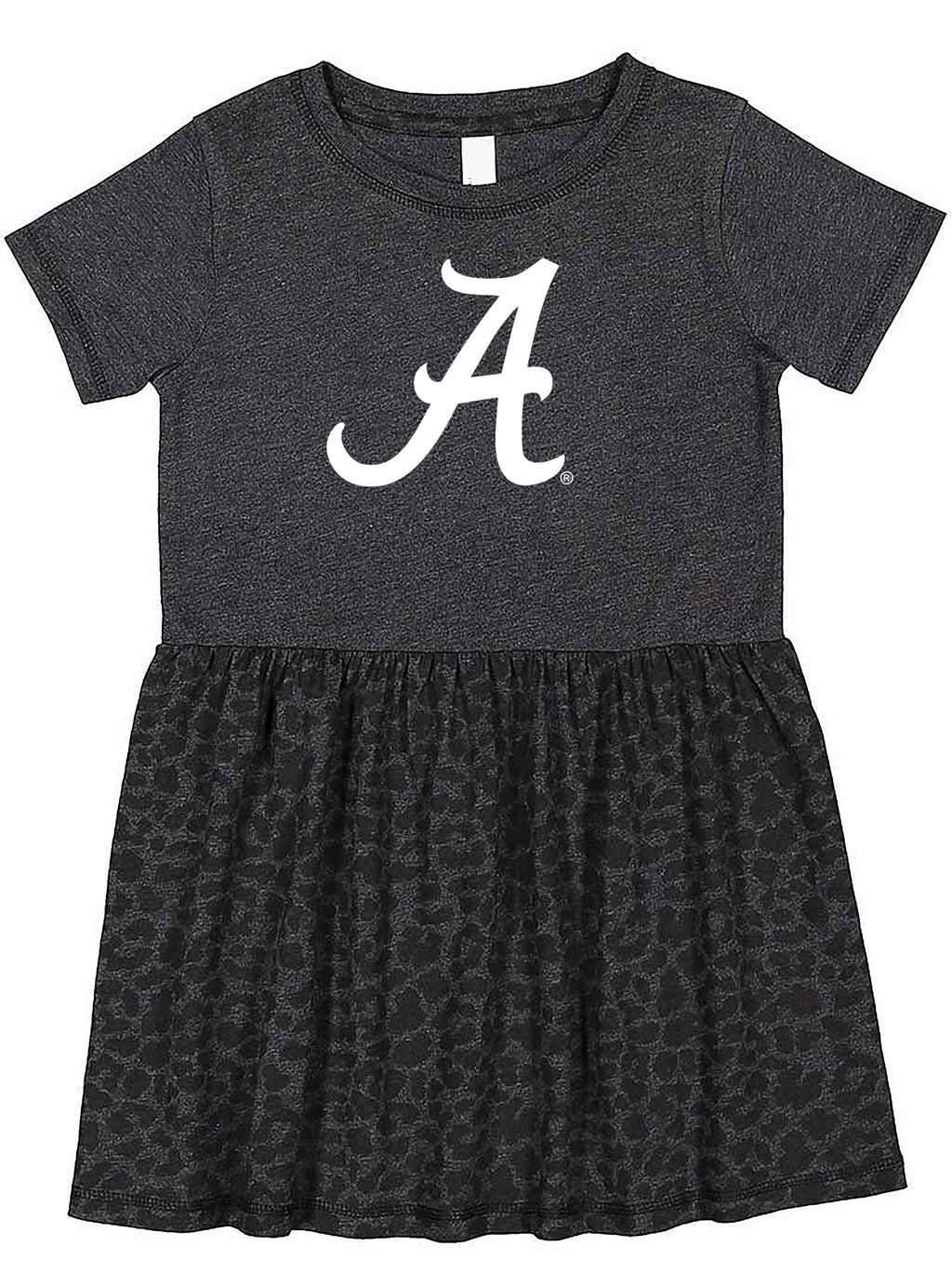 Alabama Crimson Tide Toddler Dress - Smoke/Black Leopard