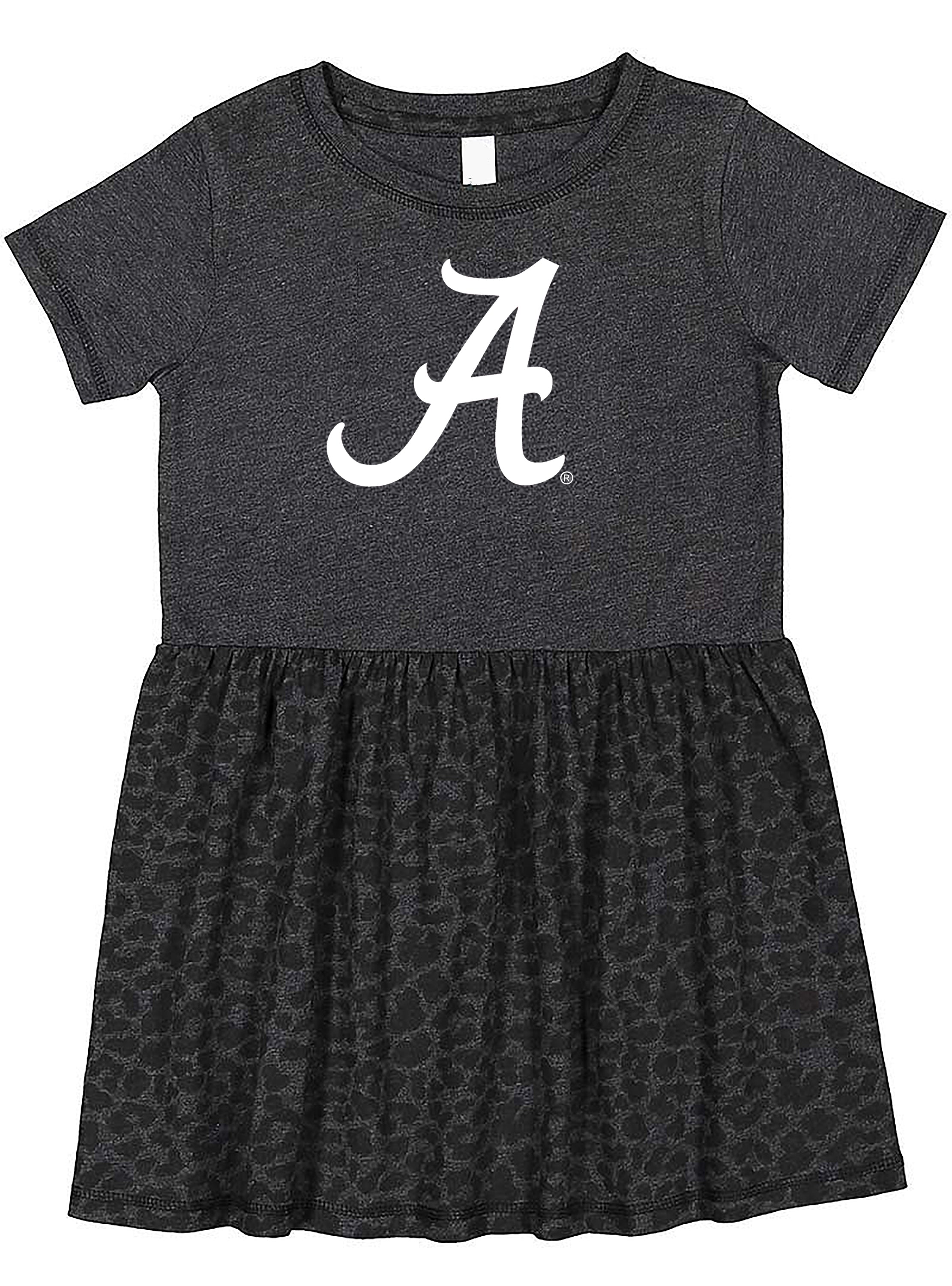 Alabama Crimson Tide Toddler Dress - Smoke/Black Leopard