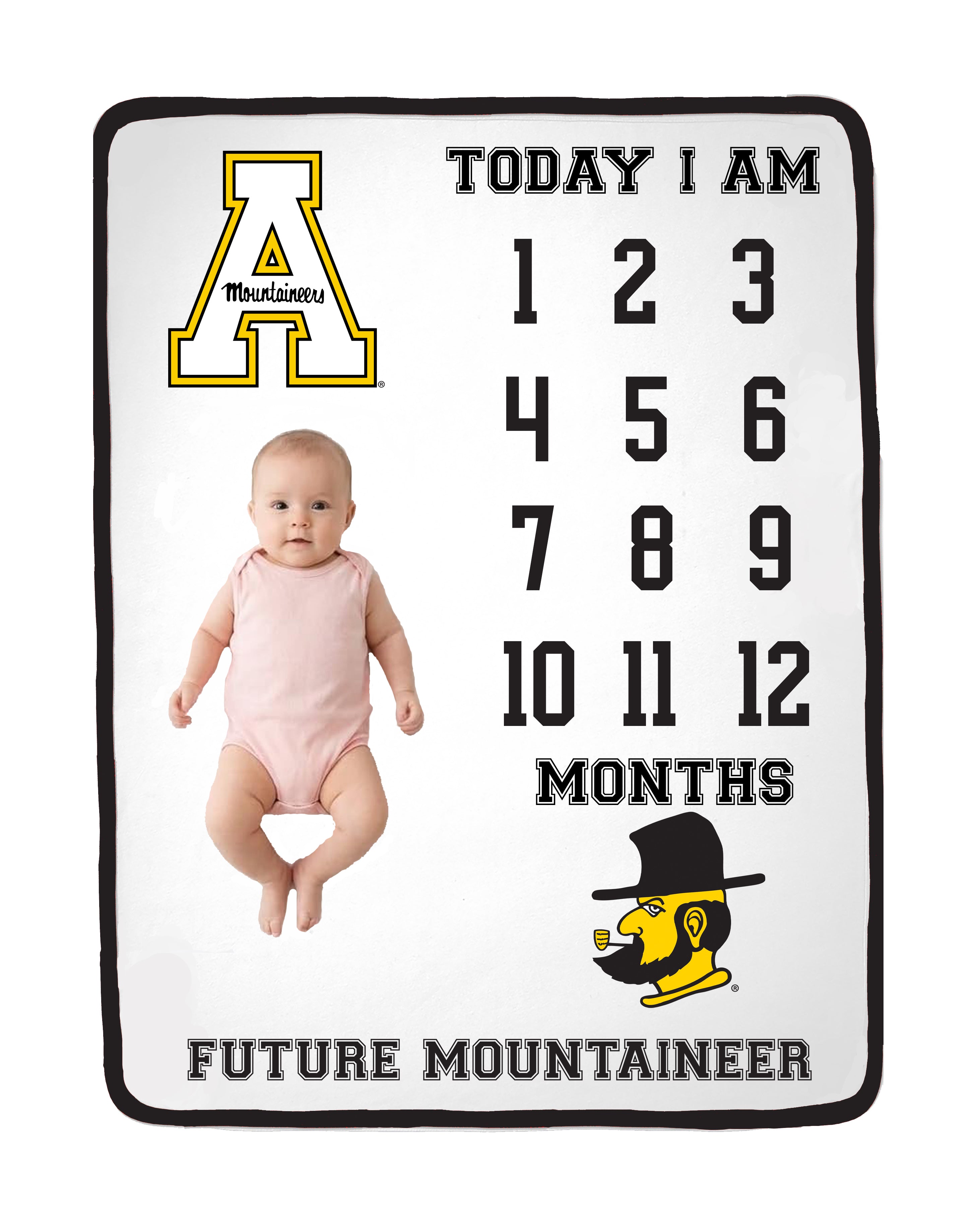 Appalachian State Mountaineers Baby Milestone Blanket