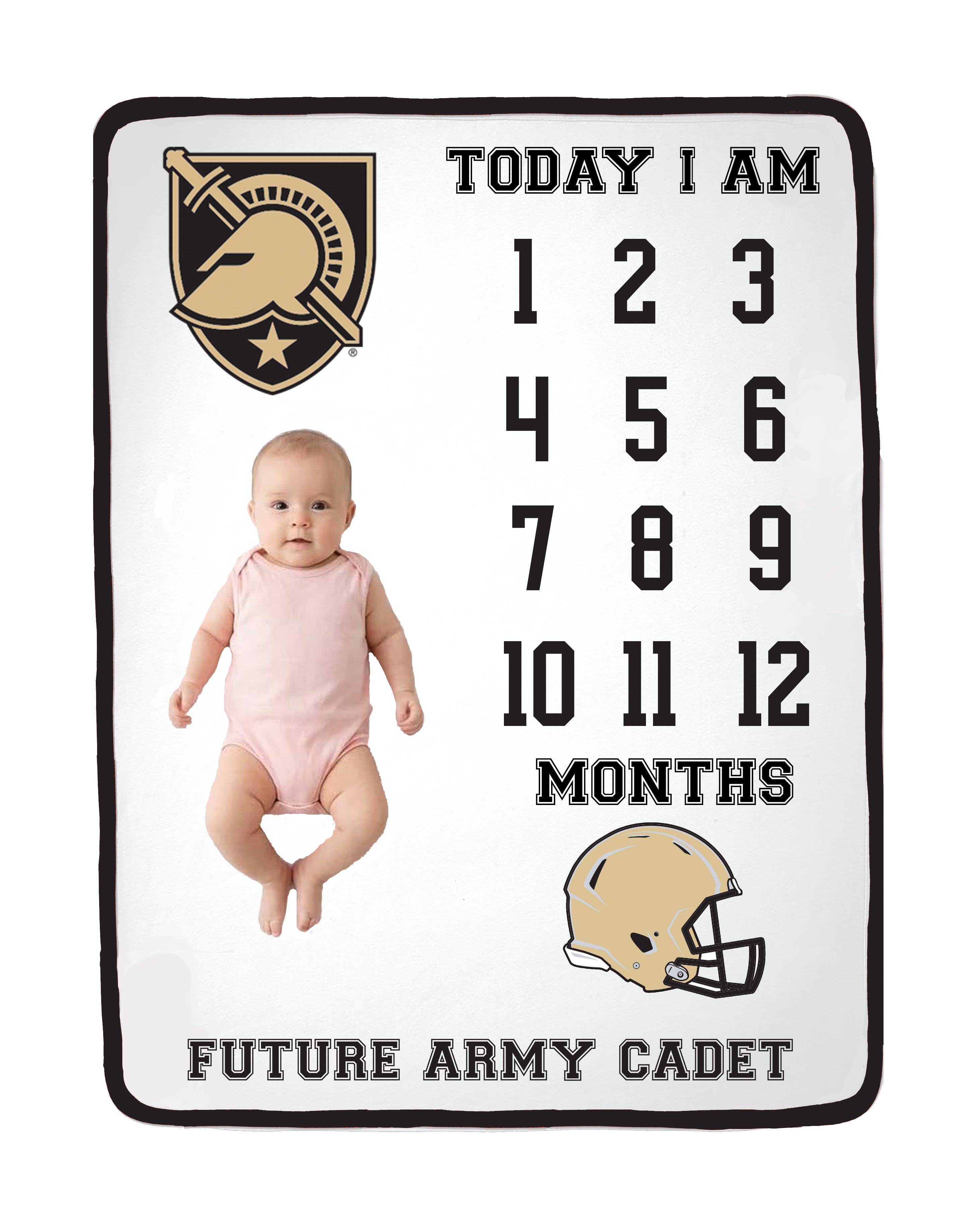 Army Black Knights Baby Milestone Blanket
