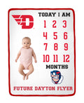 Dayton Flyers Baby Milestone Blanket