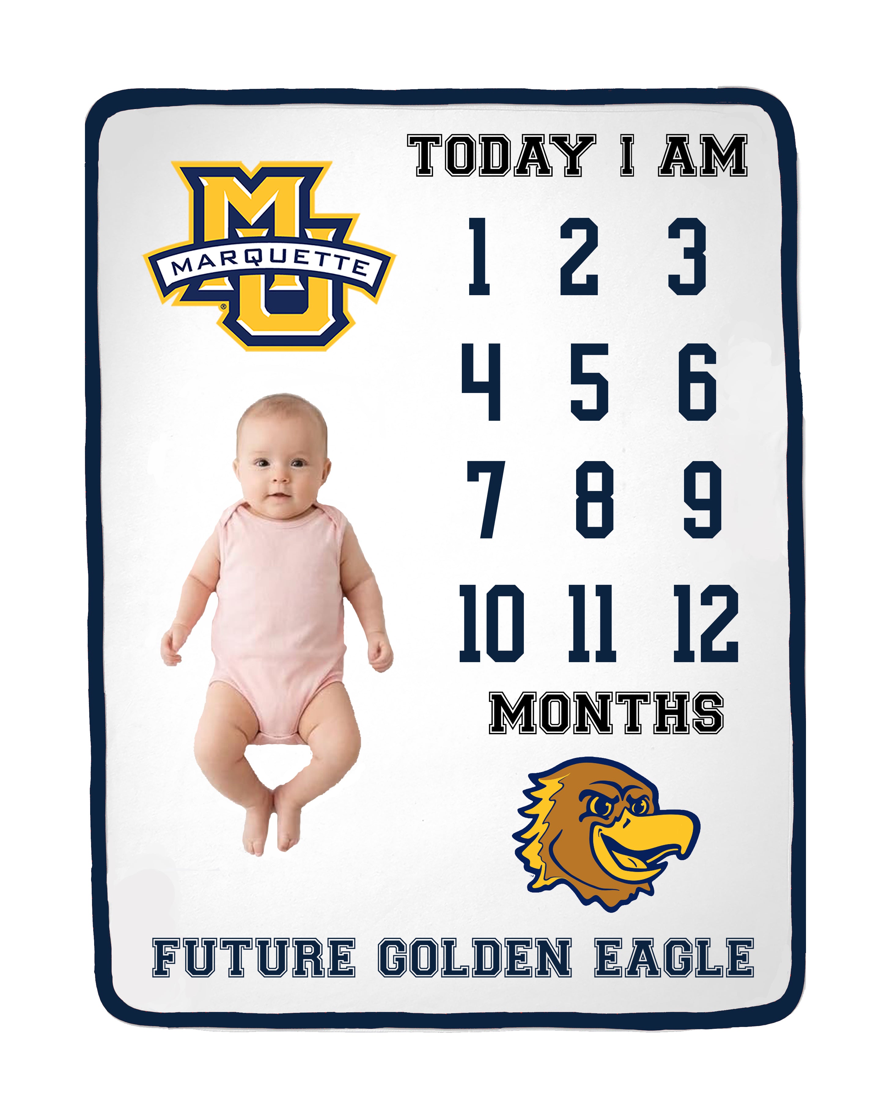Marquette Golden Eagles Baby Milestone Blanket