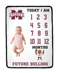 Mississippi State Bulldogs Baby Milestone Blanket