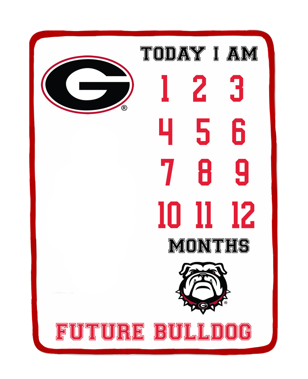 Georgia Bulldogs Baby Milestone Blanket