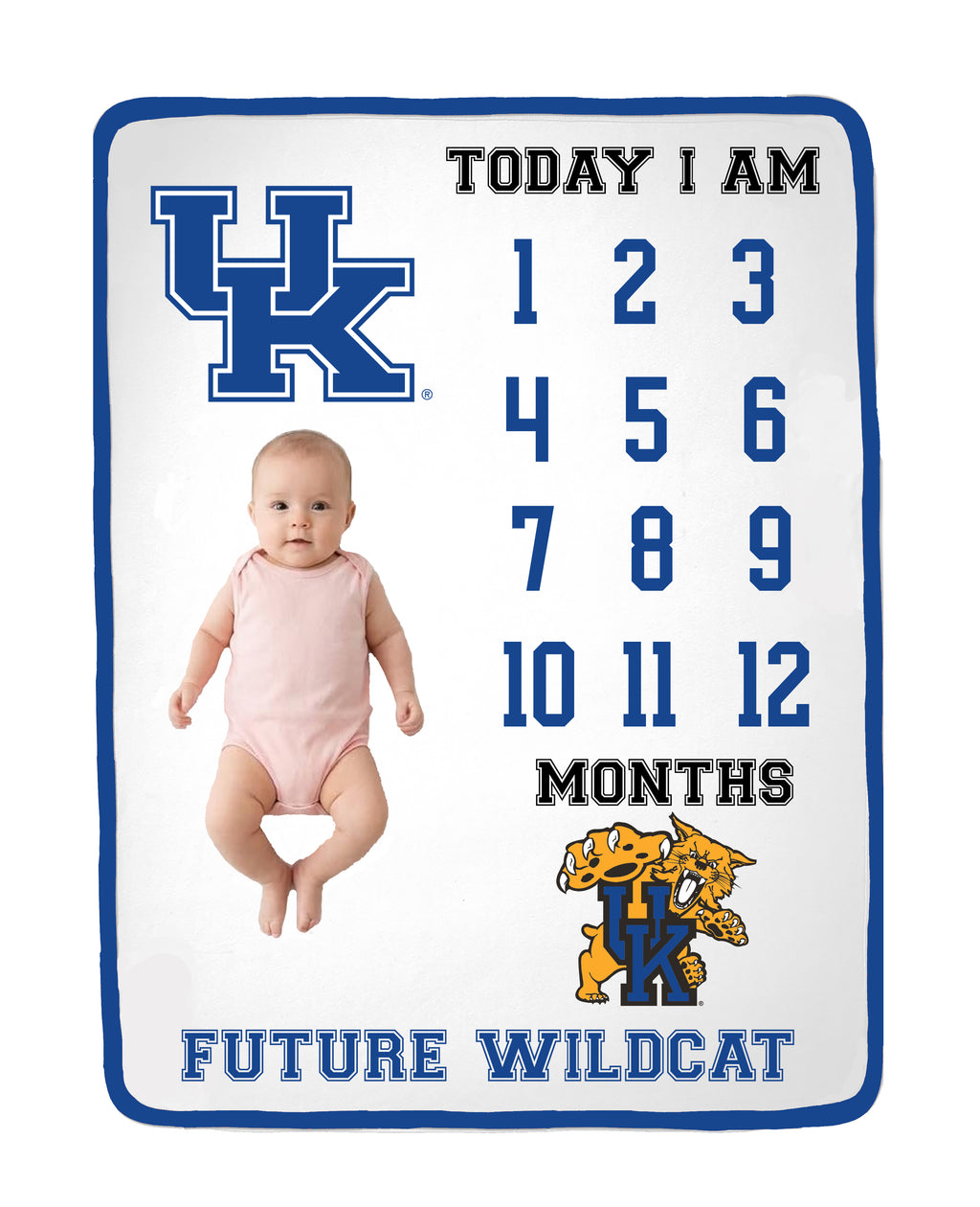 Kentucky Wildcats Baby Milestone Blanket