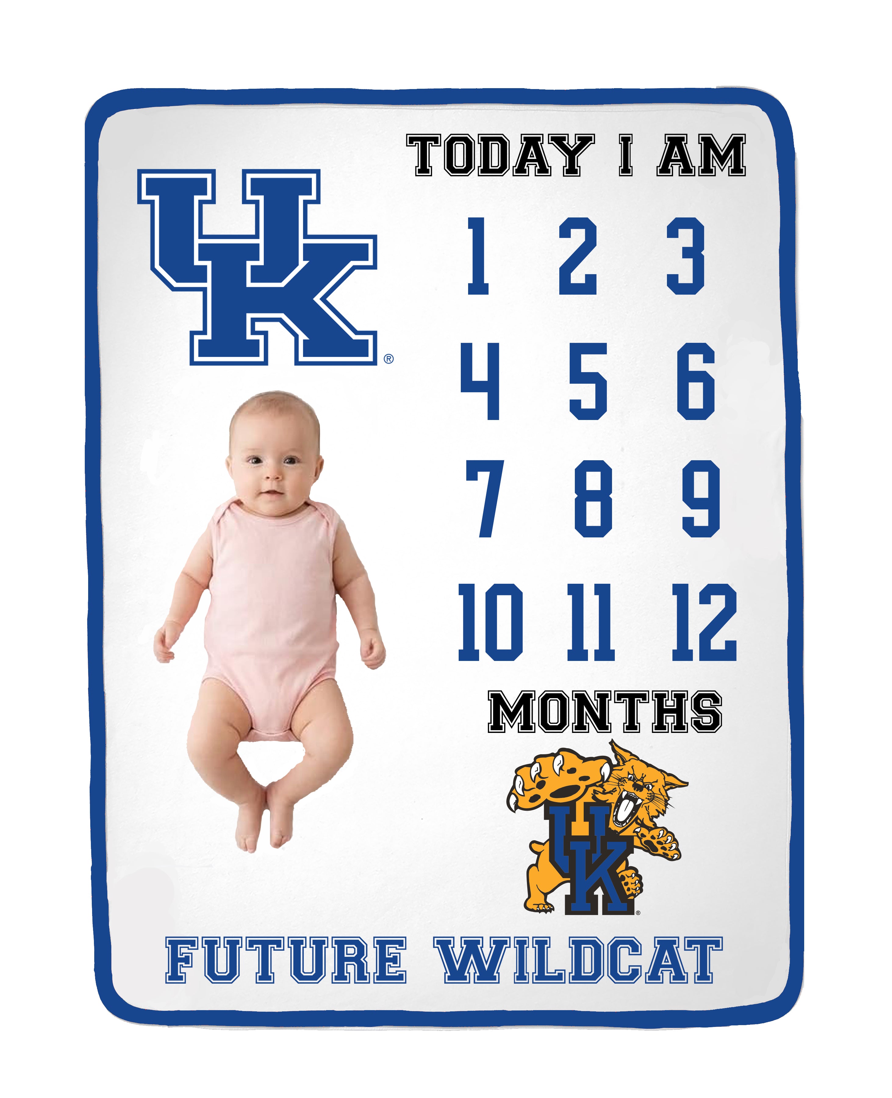 Kentucky Wildcats Baby Milestone Blanket