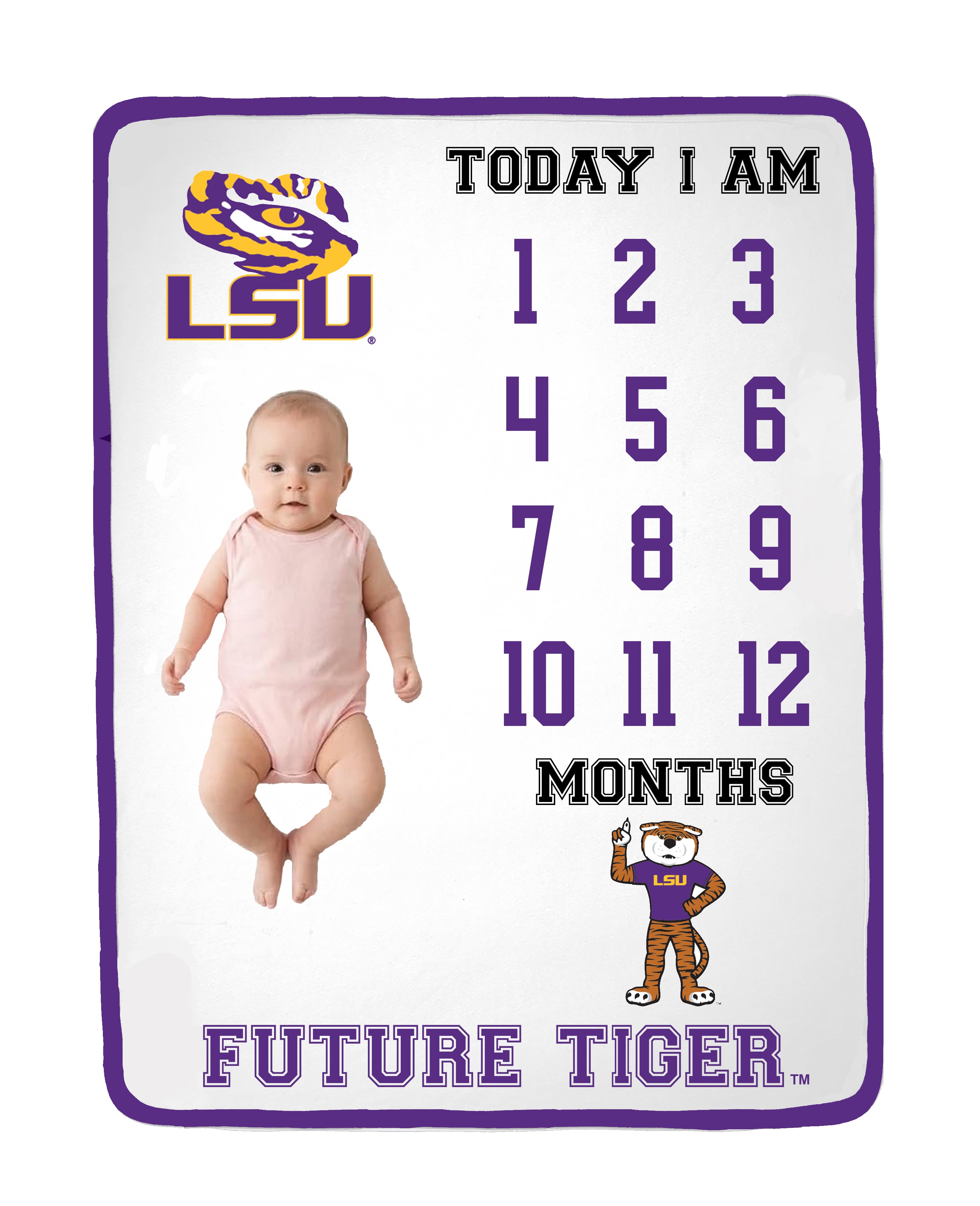 LSU Tigers Baby Milestone Blanket