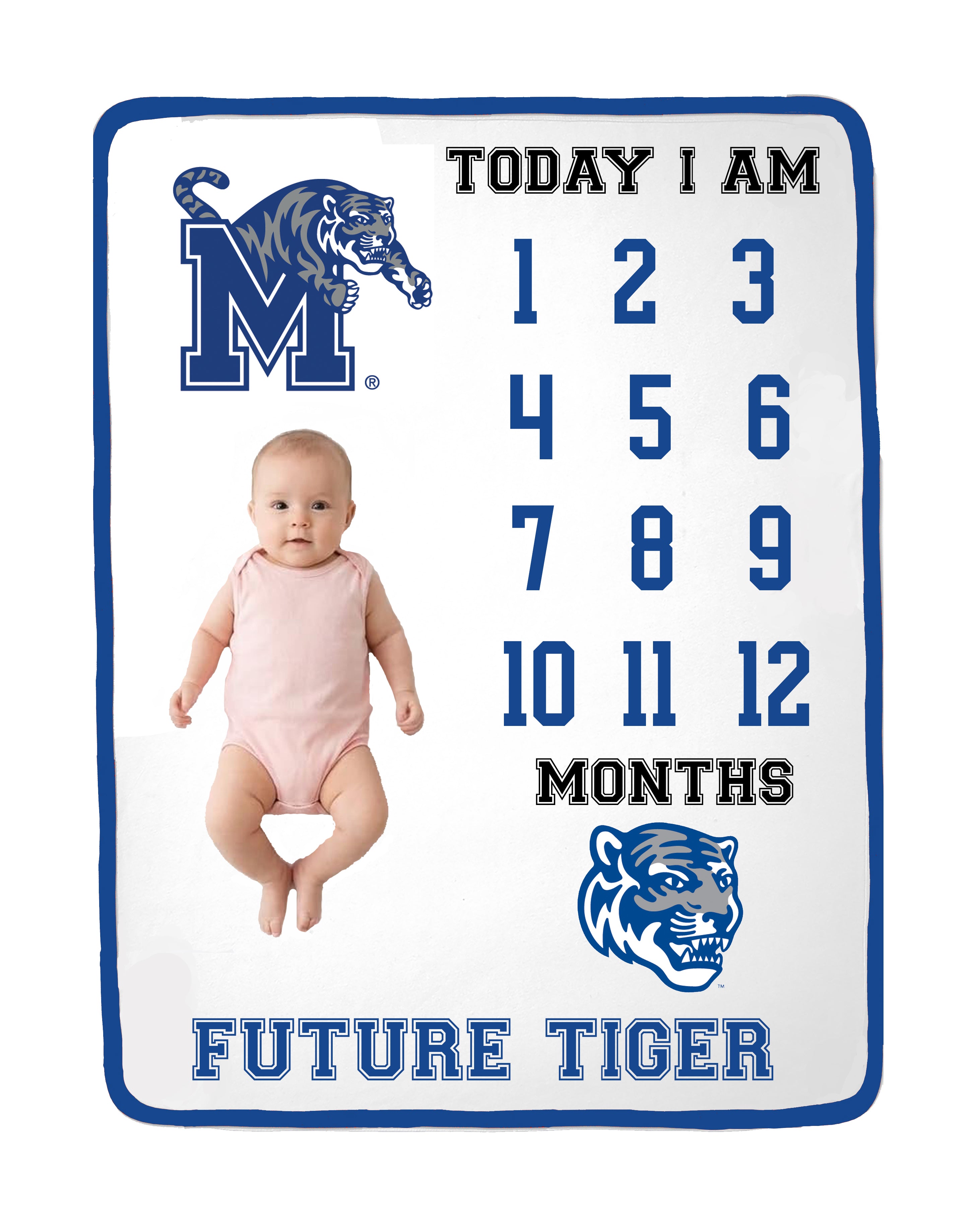 Memphis Tigers Baby Milestone Blanket