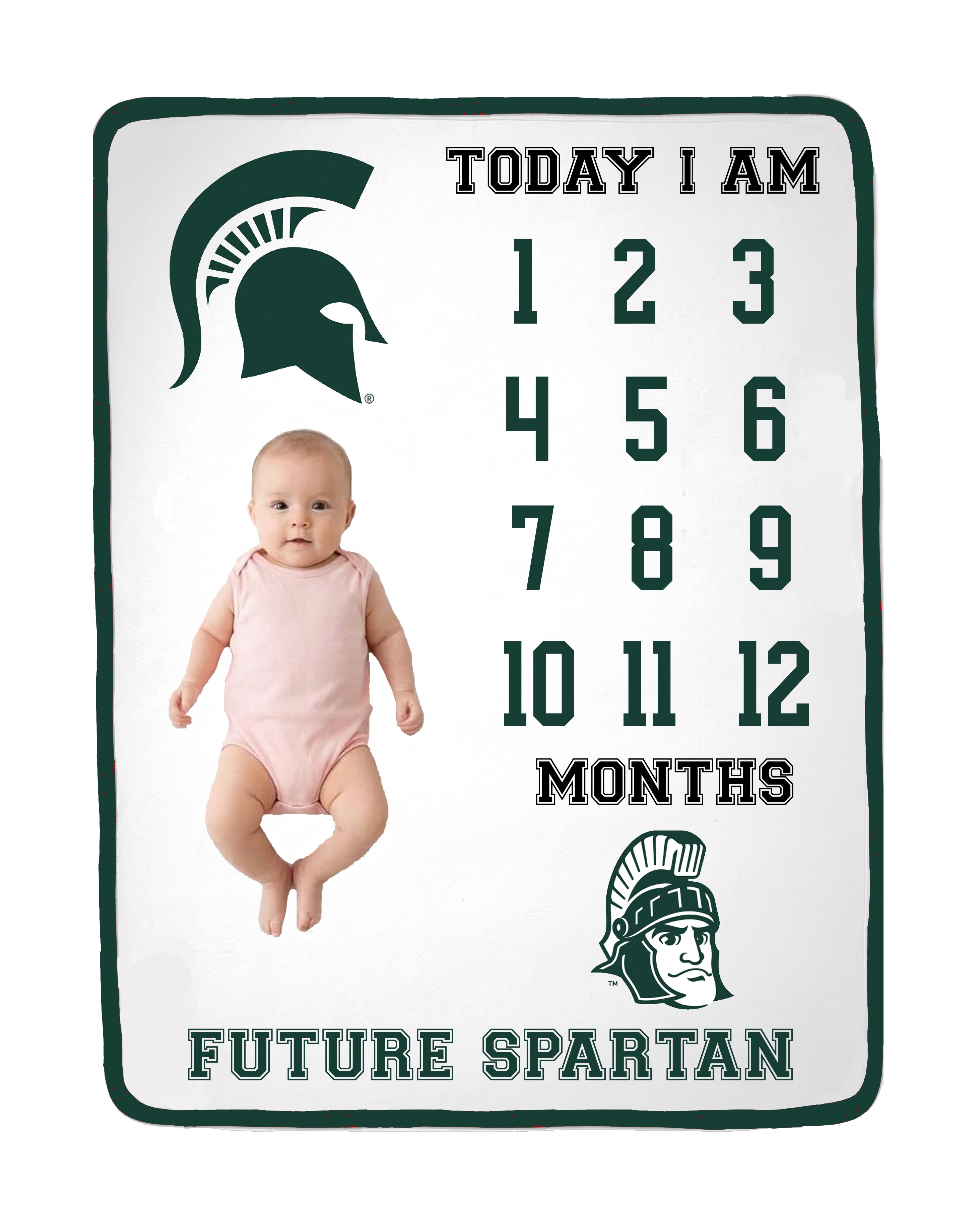 Michigan State Spartans Baby Milestone Blanket