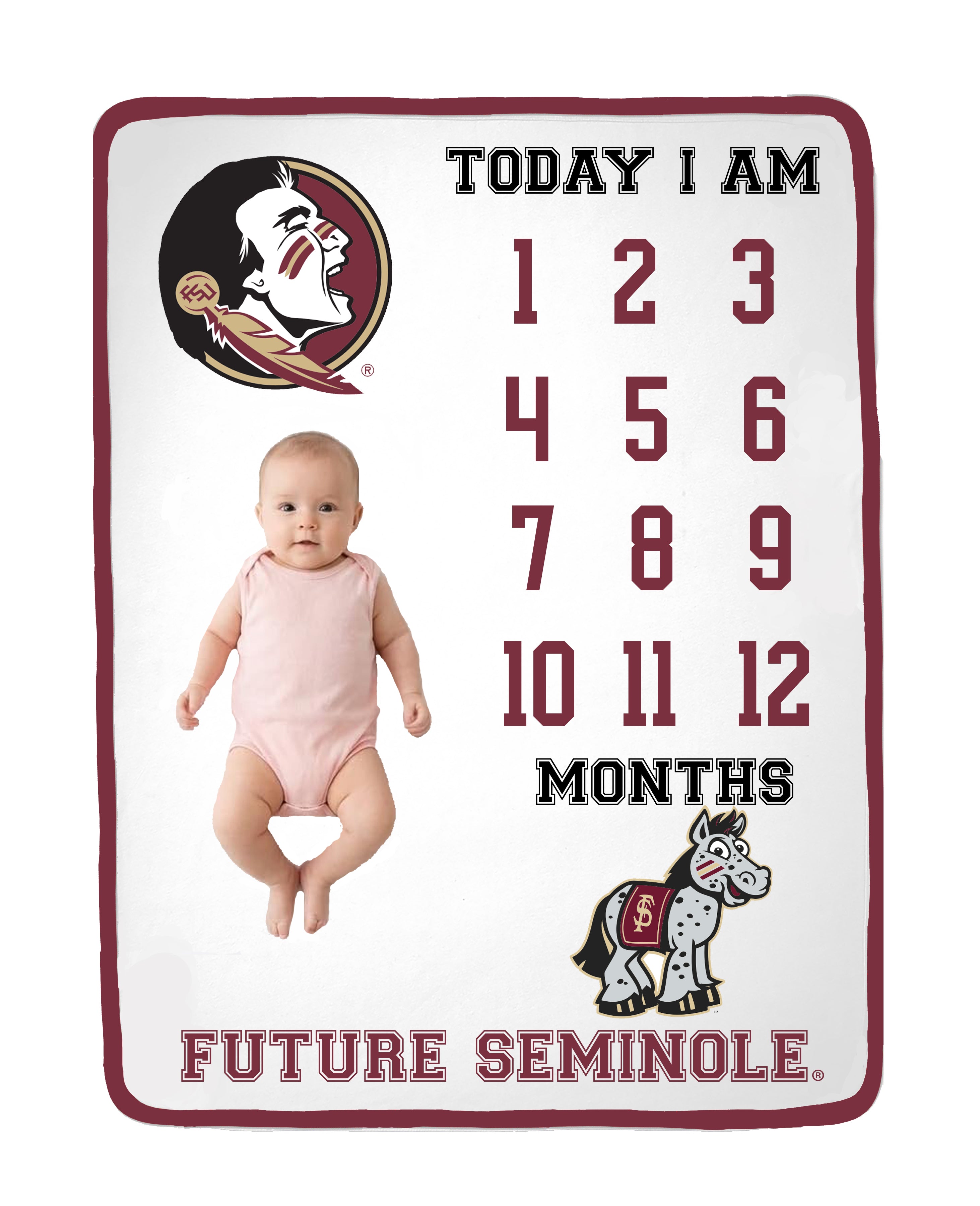 Florida State Seminoles Baby Milestone Blanket