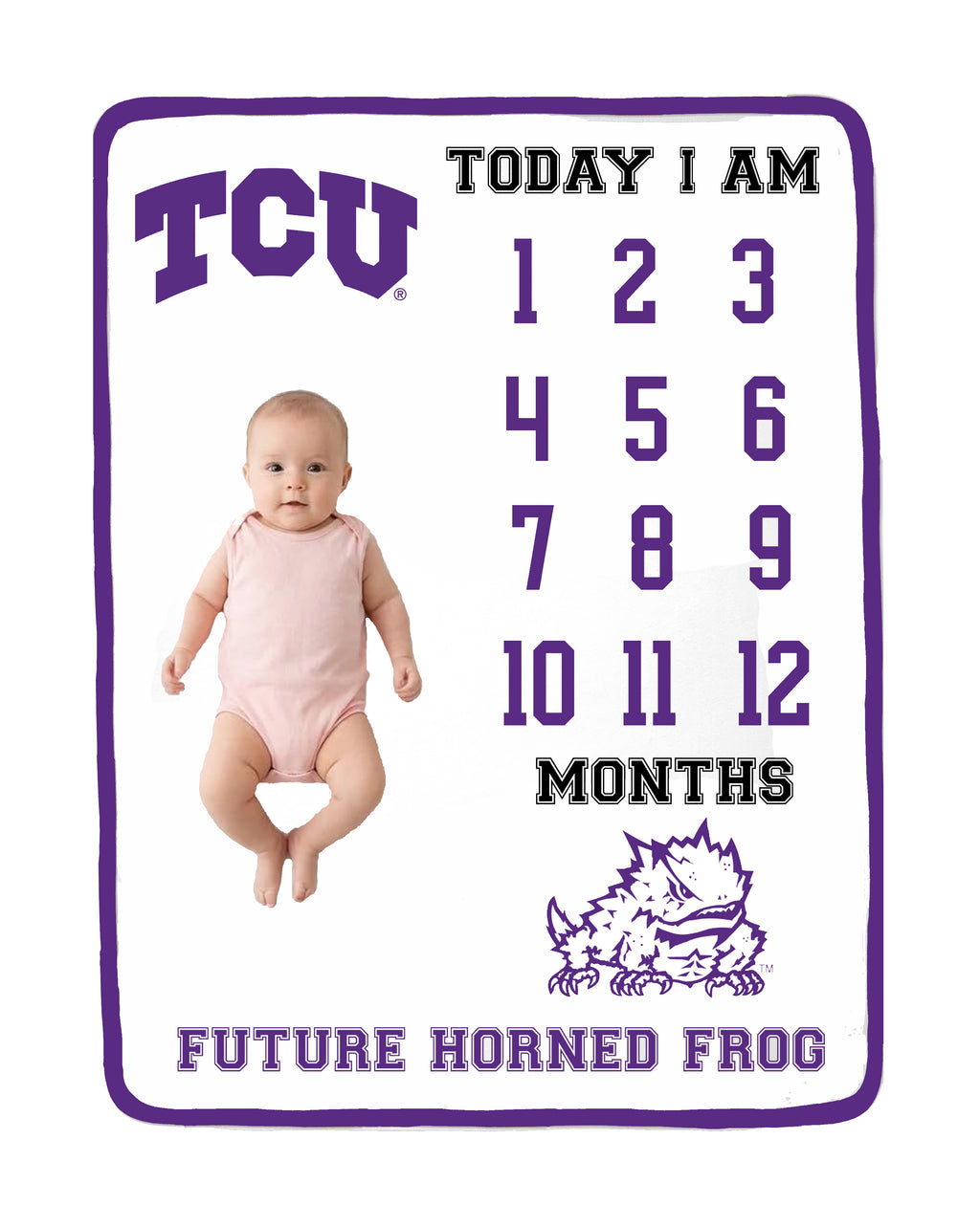 TCU Horned Frogs Baby Milestone Blanket