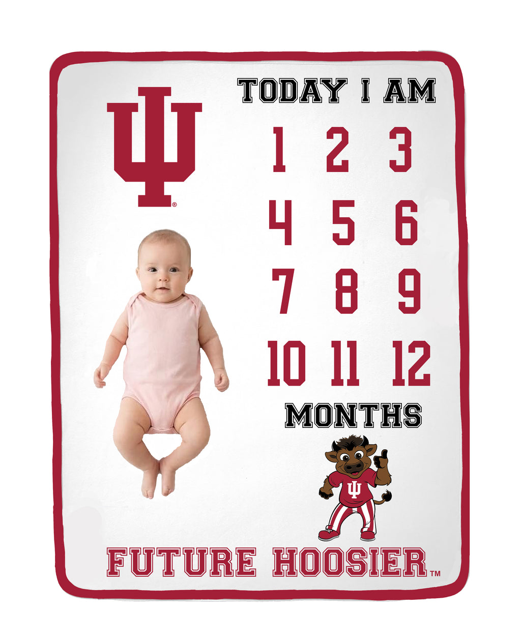 Indiana Hoosiers Baby Milestone Blanket