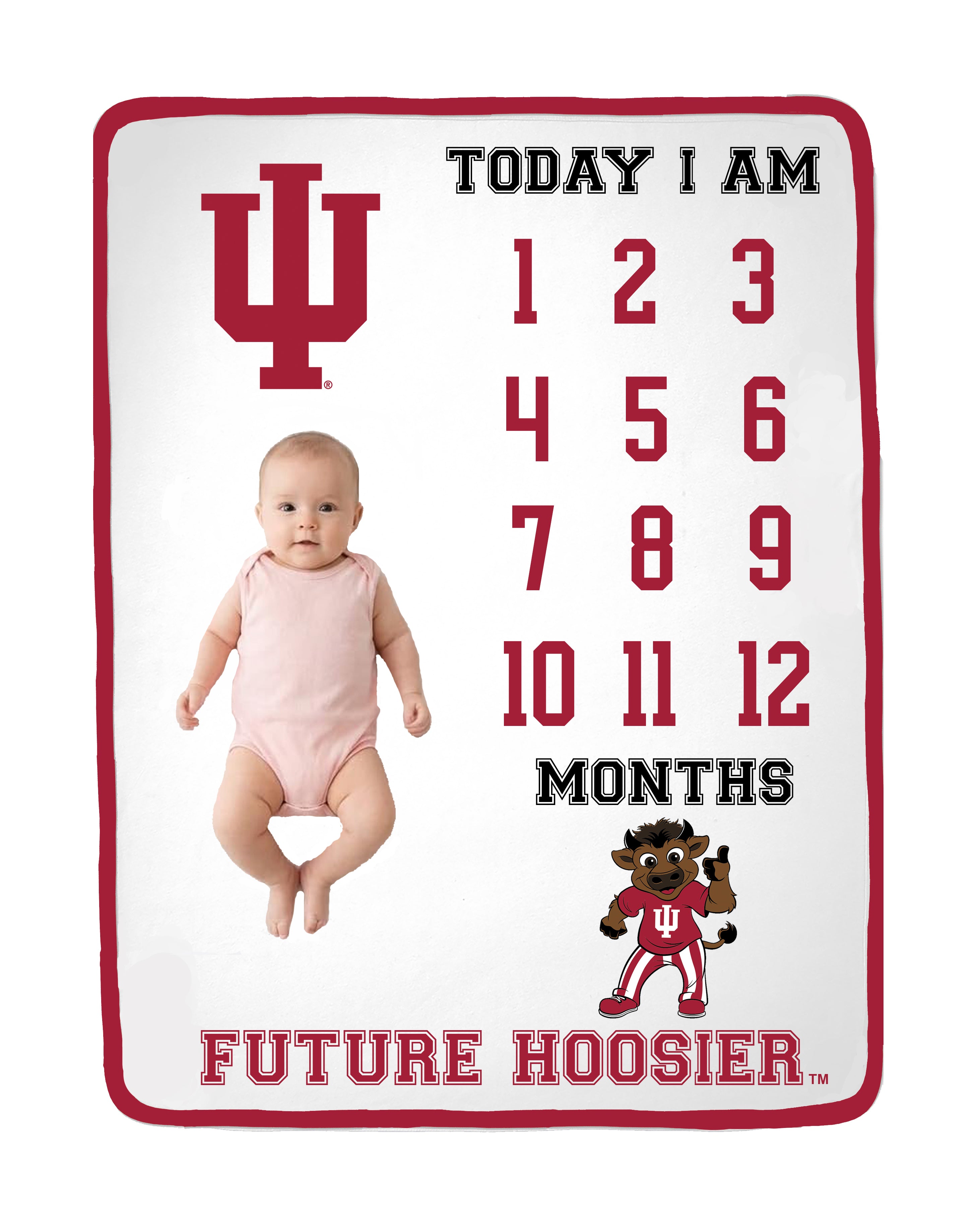 Indiana Hoosiers Baby Milestone Blanket