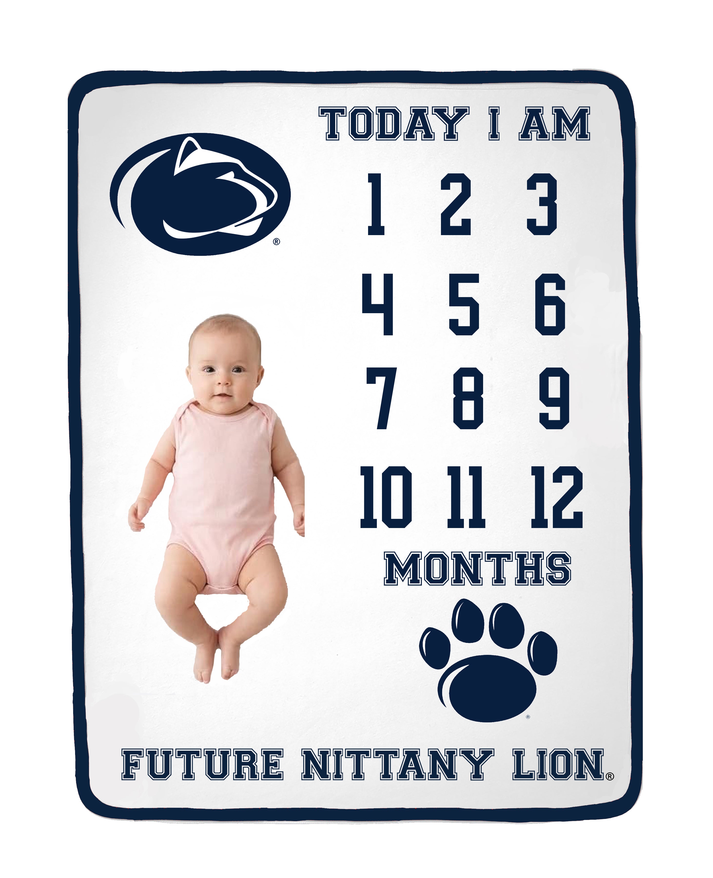 Penn State Nittany Lions Baby Milestone Blanket